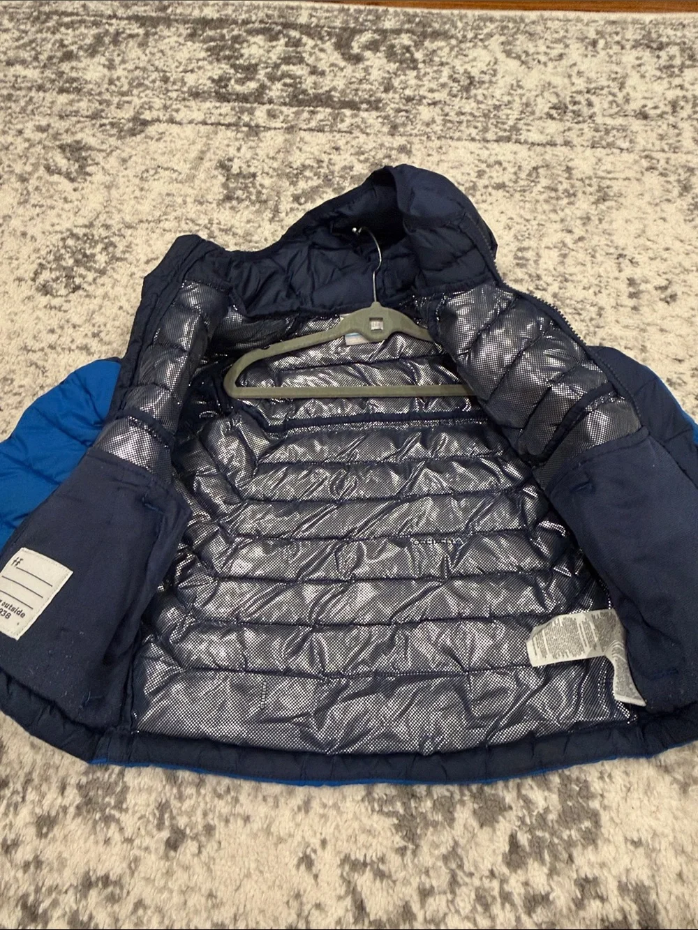 Columbia Two-Tone Blue Hooded Puffer Jacket for Kids